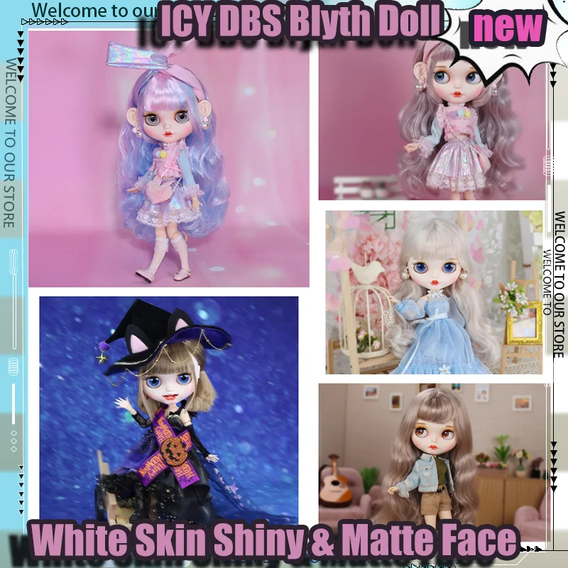 

ICY DBS Blyth Doll 1/6 BJD Dolls White Skin Joint Body Matte Face Makeup Custom Princess Dress Up Toys for Girls Gift Figure