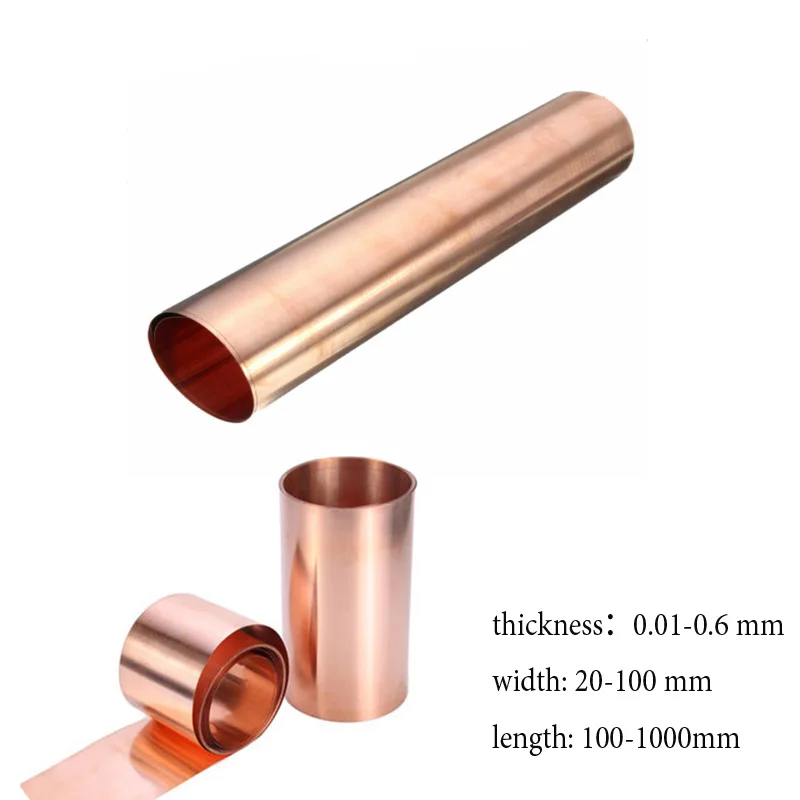 1PC 99.9% Pure Copper Metal Sheet Foil Plate Thickness 0.01-0.6 mm X 20-100 mm X 100-1000mm