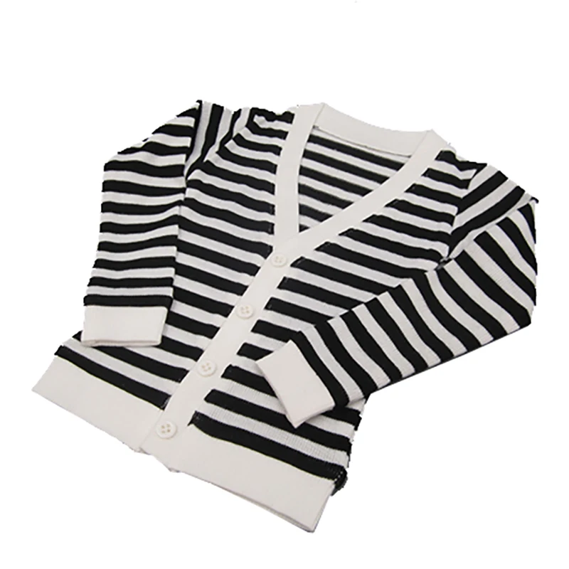 Doll Clothes Fit 68-70cm BJD Uncle Doll Black and White Wtriped Coat, Cardigan, Jeans, Trousers, Tank top