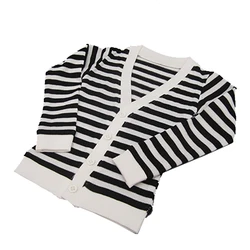 Doll Clothes Fit 68-70cm BJD Uncle Doll Black and White Wtriped Coat, Cardigan, Jeans, Trousers, Tank top