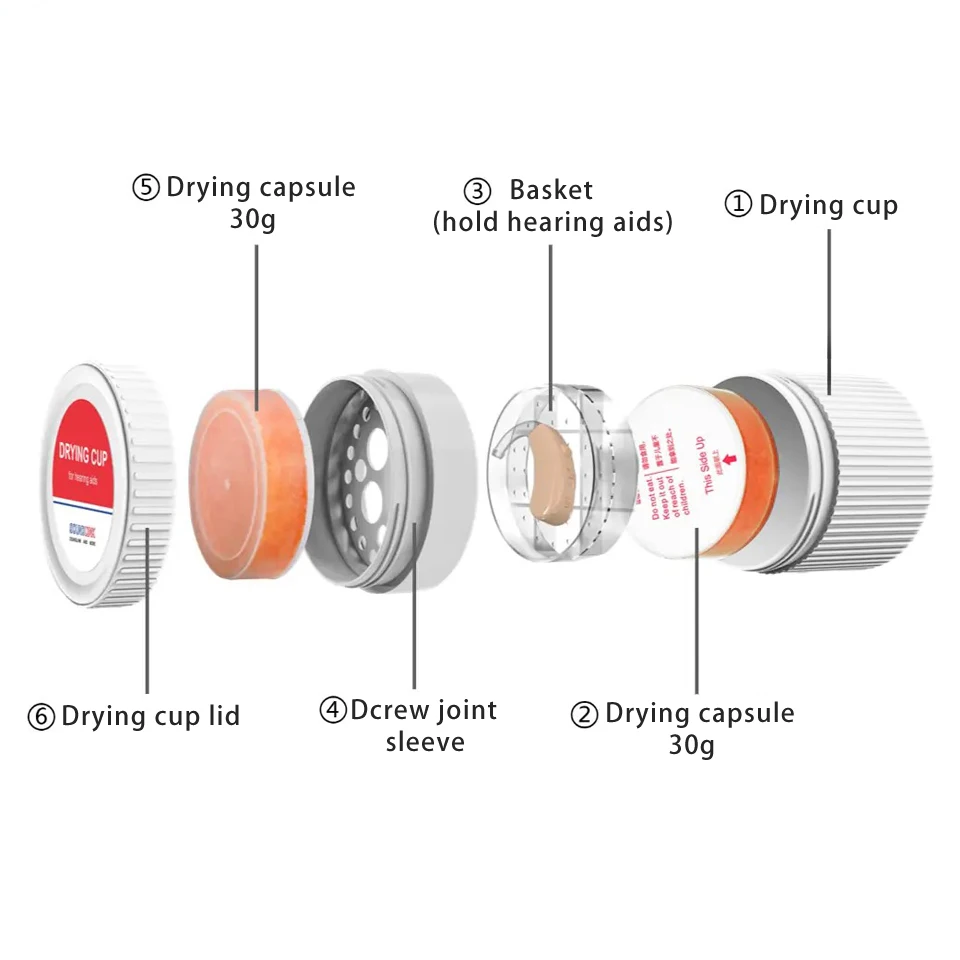 Soundlink Enhanced Hearing Aid Drying Cup Double Layer Drying Jar