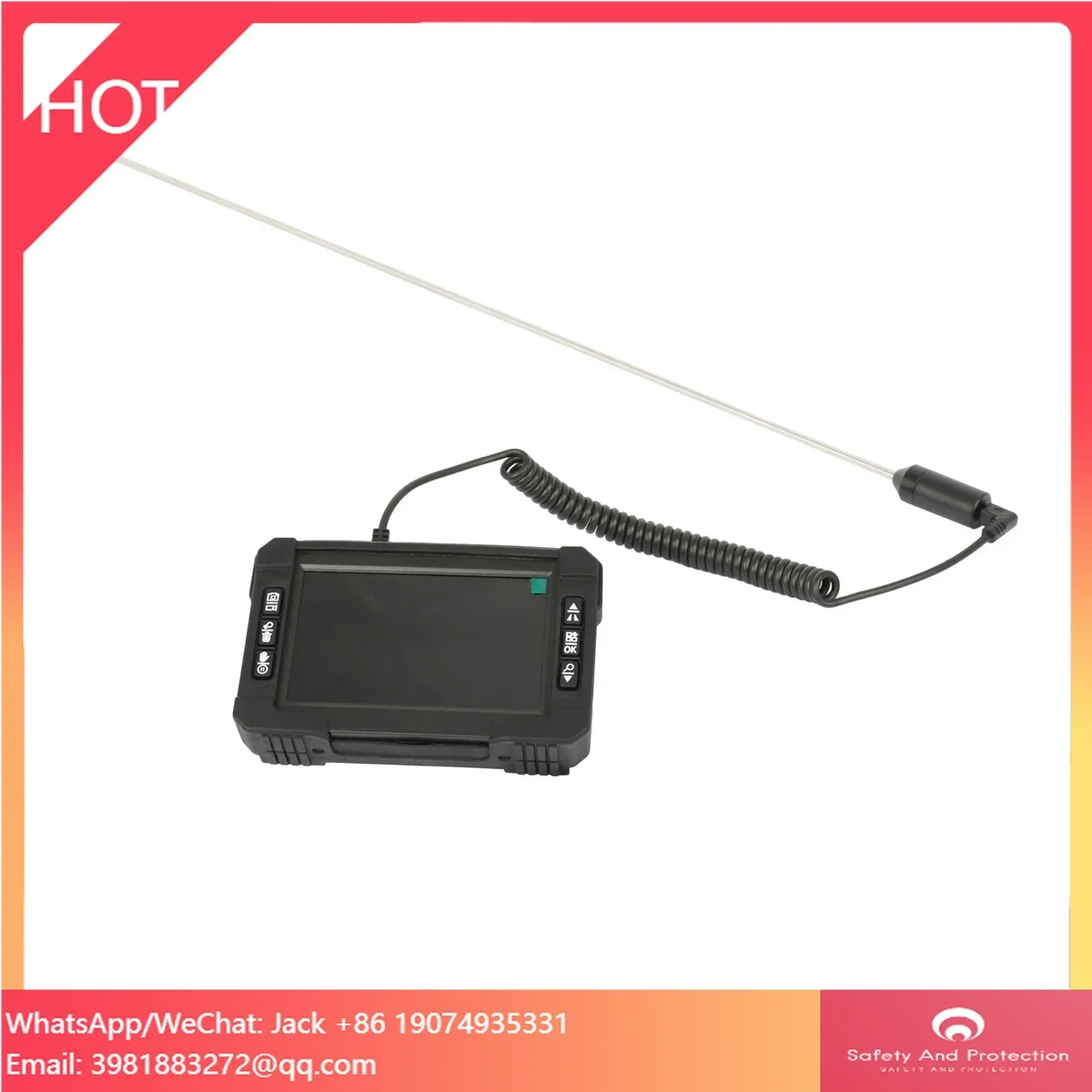 HD 2mm Focal Length Rigid Stainless Tube Barrel Inspection Visual Camera Endoscope with 45 Degrees Mirror and Visible Scale