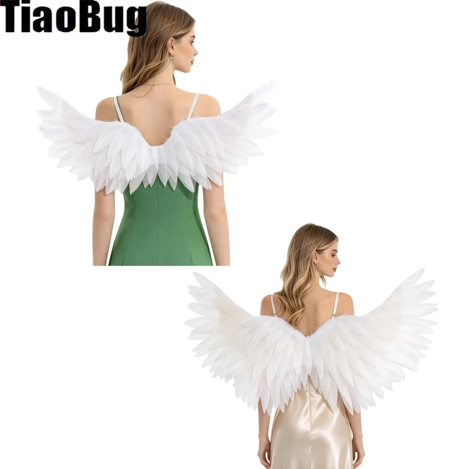Halloween Adults Foam Feather Angel Wings with Elastic Straps Halloween Cosplay Costume Accessories Photography Props