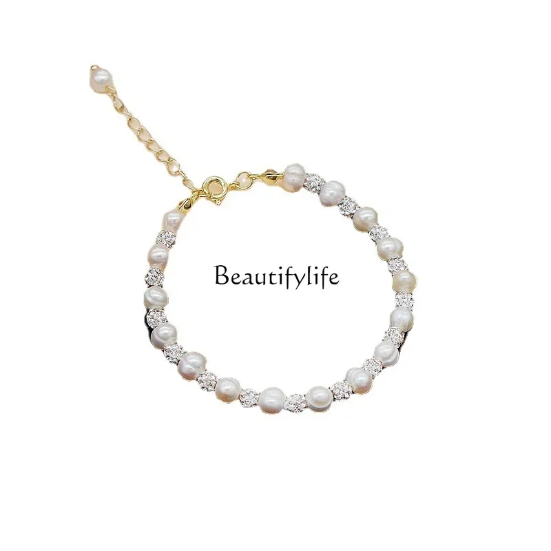 

Freshwater pearl handmade bracelet for girls' fashion temperament Korean version of pearl jewelry