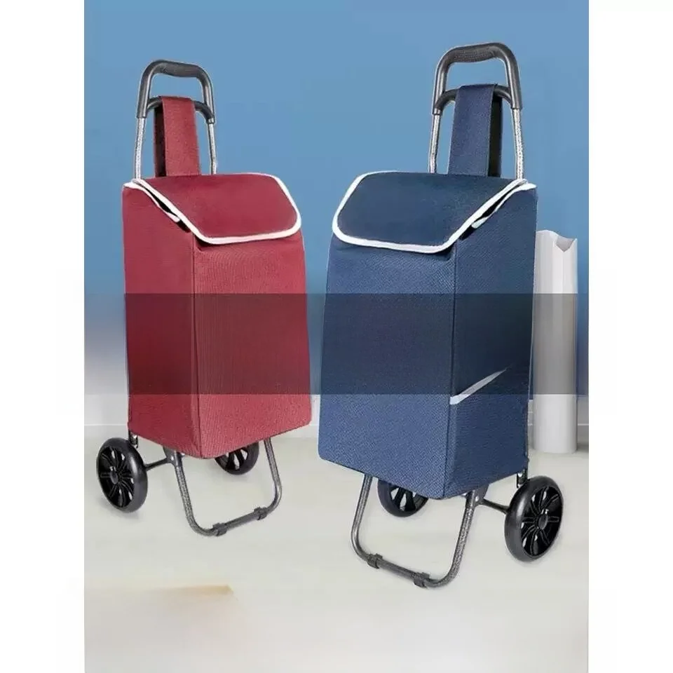 portable-folding-shopping-cart-home-use-vegetable-buying-small-pulling-car-hand-pulling-luggage-cart-sturdy-stainless-steel
