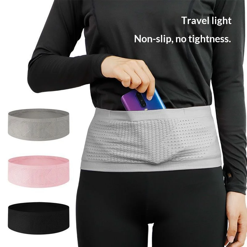 Seamless Invisible Running Waist Belt Bag Gym Bags Lightweight Invisible Mobile Phone Bags Portable Elastic Run Cycling Bag