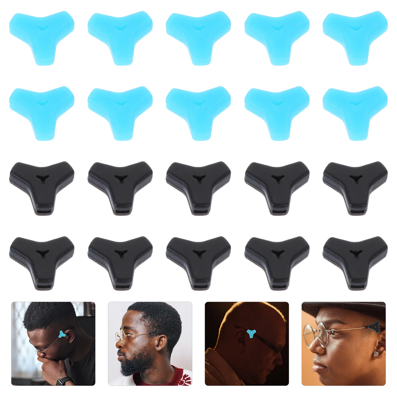 

20Pcs Glasses Leg Covers Silicone Anti-Skid Glasses Holder Eyeglass Ear Retainers for Running Swimming Sports Eyeglass Leg Hook