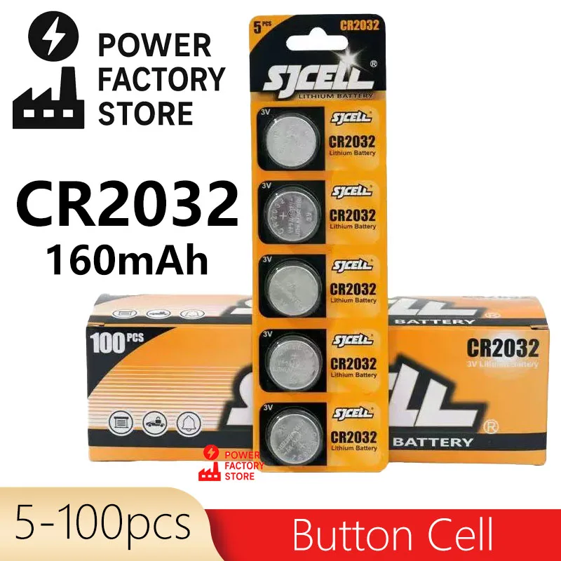 

Новая литиевая батарея-монета CR2032 емкостью 160 мАч, 3 В, кнопочный элемент для часов/пульта дистанционного управления/игрушек/калькуляторов/брелоков, долговечные