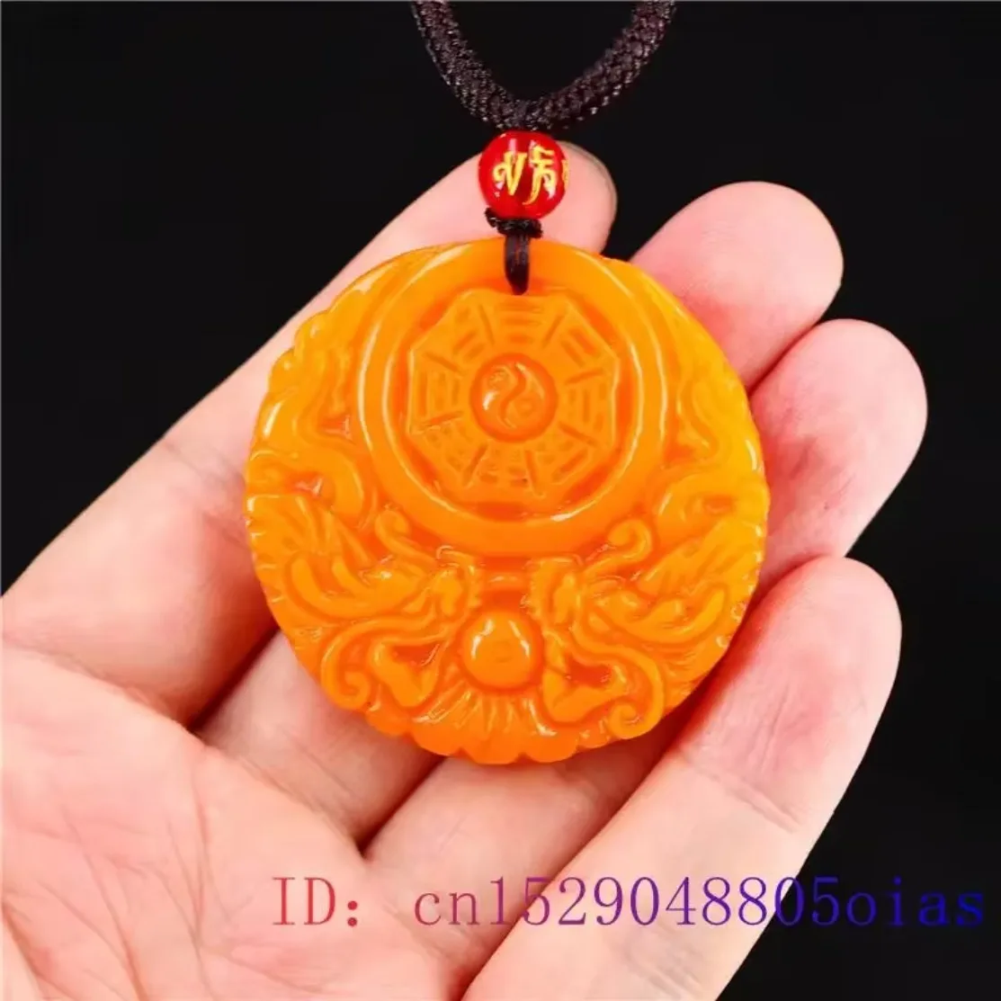 Yellow Jade Dragon Pendant Gifts Men Carved Chinese Charm Necklace Fashion Natural Accessories Women Amulet Jewellery Lucky view 6