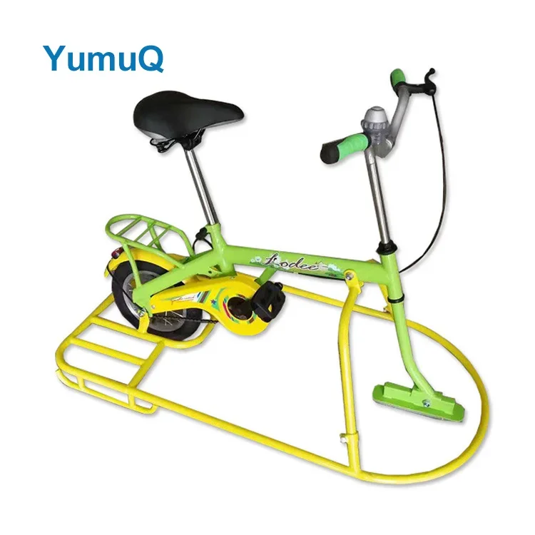 

100*80cm Ice Bikes Winter Ski Bike Anti-Rust Steel Frame With Big Pedal Safety Chain Cover & Handbrake For 2 Person