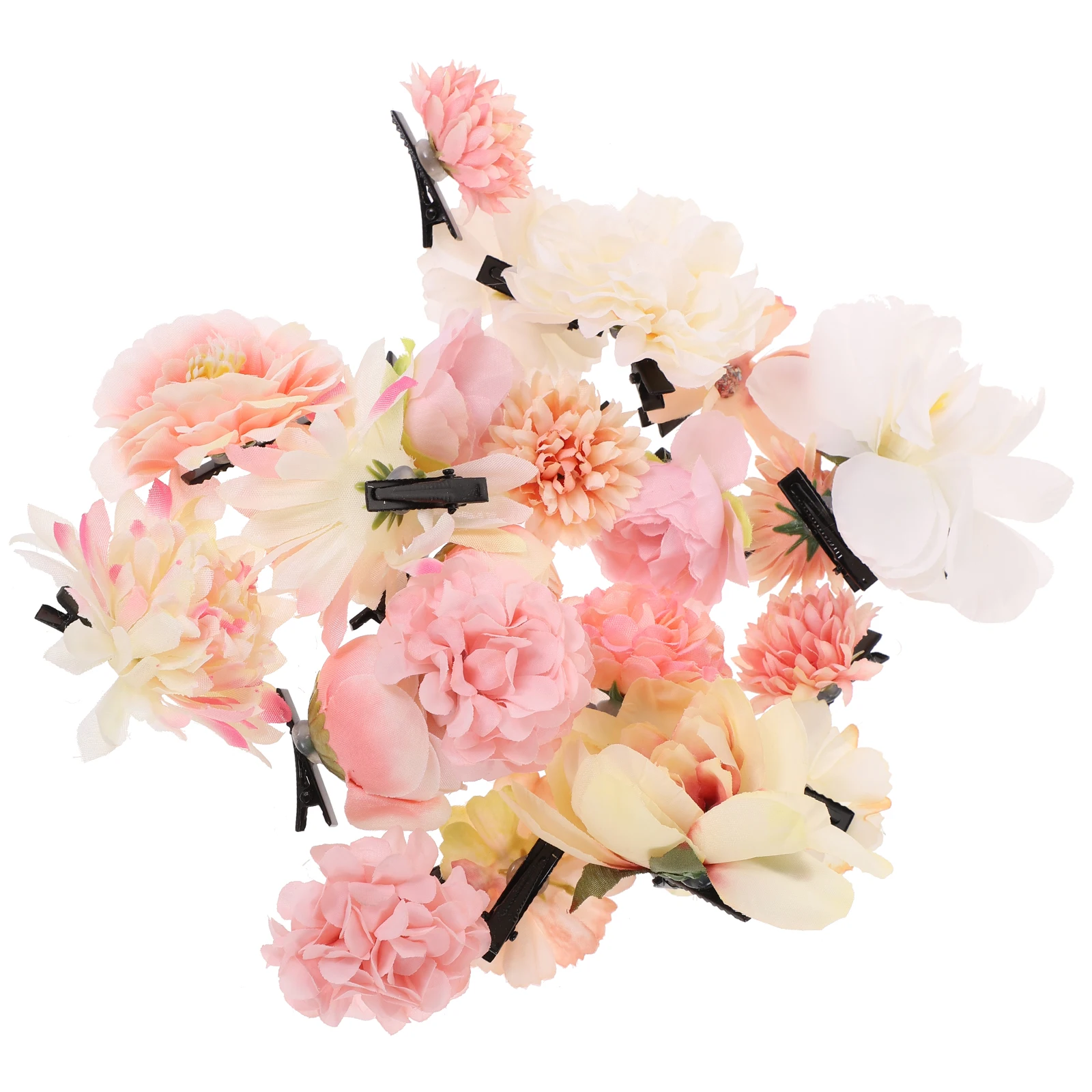 

21pcs Flower Hair Clip Set 3D Shaped Floral Accessories for Women Girls Weddings Holidays Realistic Petal Design Hair