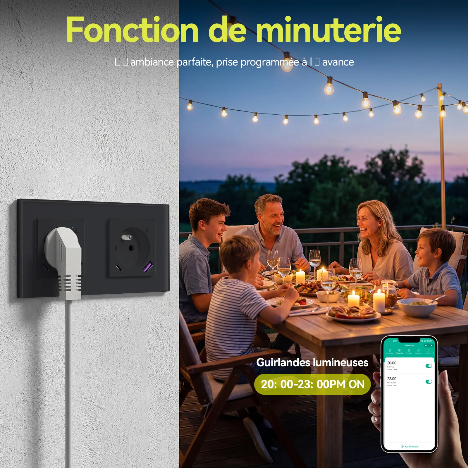 BSEED Zigbee FR Socket Control Smart Power Monitor Sockets 16A Wall Sockets USB Type-C Fast Charging For Tuya Google Alexa Alice - view 6
