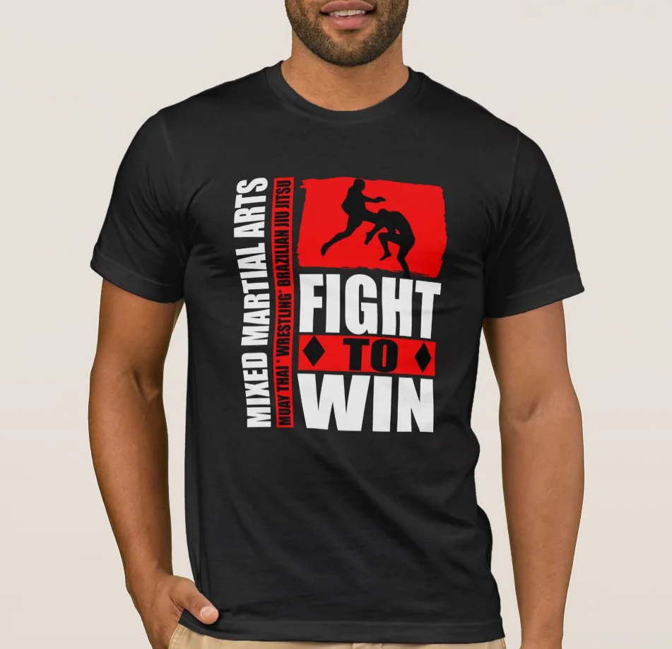 

Muay Thai "Flying Knee" Fight To Win. MMA T-Shirt. Premium Cotton Short Sleeve O-Neck Mens T Shirt New S-3XL