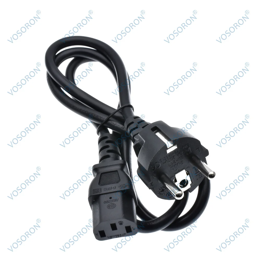 CEE7/7 European Straight Schuko to IEC C13 Power Cords, 10A/16A, 250V, H05VV-F 0.75mm Cable ,Schuko to C13 Power cord,100cm