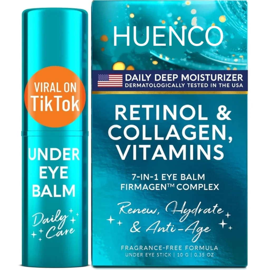 

HUENCO Eye Balm Stick Retinol Facial Moisturizer for Dark Circles Anti Wrinkles Eye Brightener Stick Hydrating Face Skincare