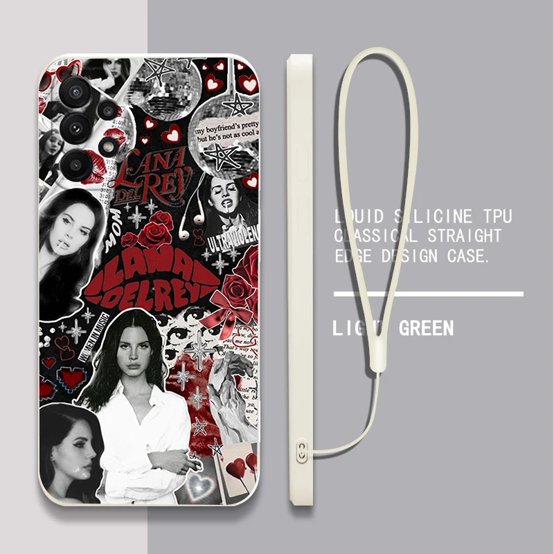 Lana Del Rey Singer Kraft Phone Case For OPPO Reno 3 4 8 8T 8Z 7 7Z 6 5 F19 F9 Pro 4G 5G Soft Silicone Cover With Hand Strap