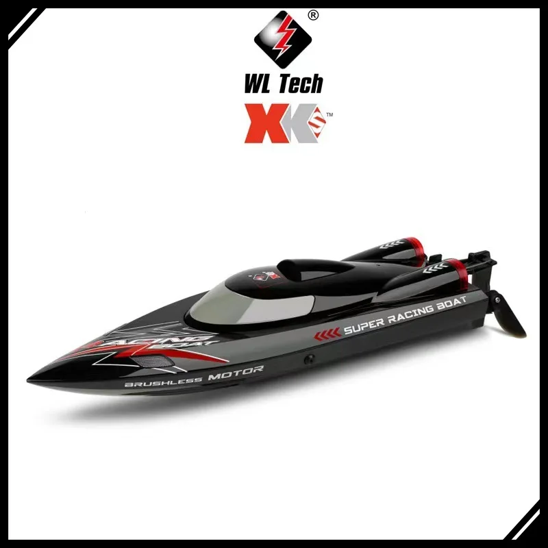 WLtoys Brushless RC Boat High Speed Racing Ship with LED Anti-Capsize Design Low Battery Alarm Remote Control Speedboat Toy
