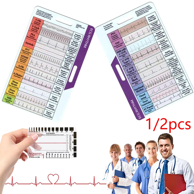 ECG 7 Step Ruler For Electrocardiogram Observation, Portable Transparent 7 Step Scale Measurement Tool For Ecg Interpretation