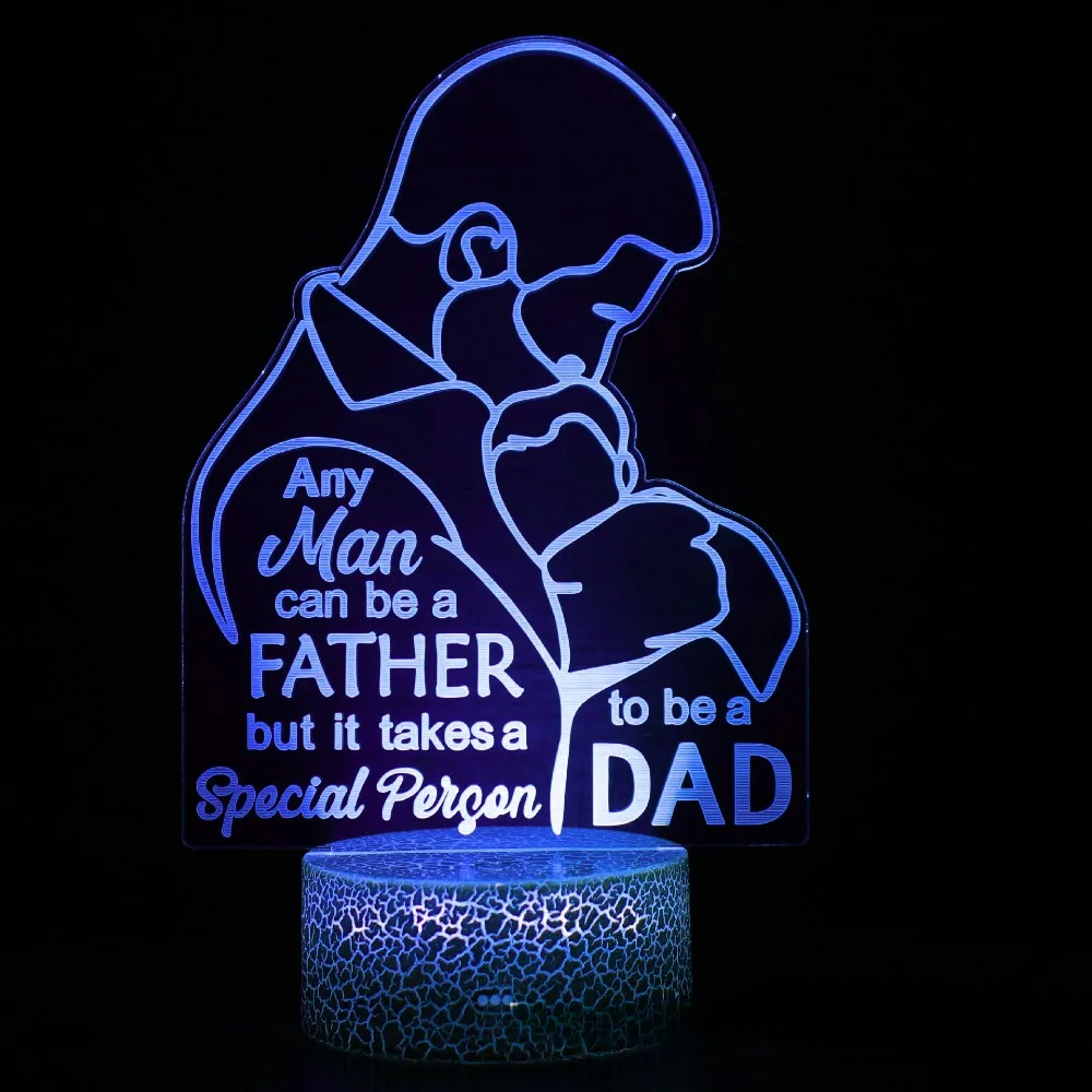Nighdn Father's Day Gift 3D Night Light LED Illusion Lamp Color Changing Room Decoration Creative Gifts from Daughter Son to Dad