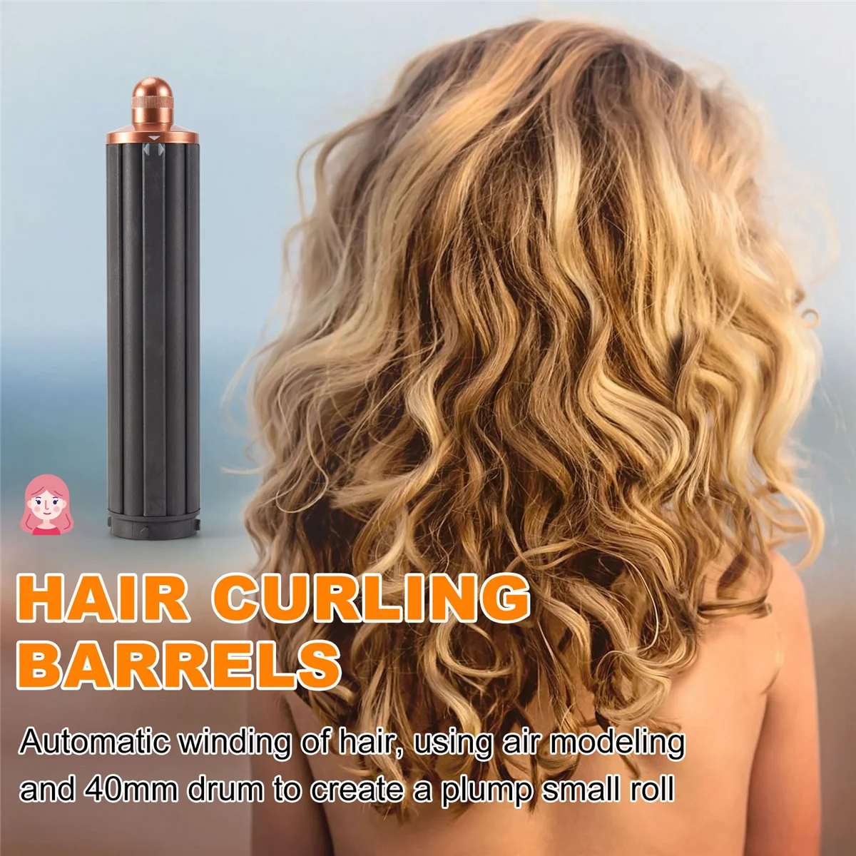 

A69T1PCS 2In1 Long Hair Curling Barrels 40MM for Dyson Airwrap Supersonic Hair Dryer Automatic Curling Attachment