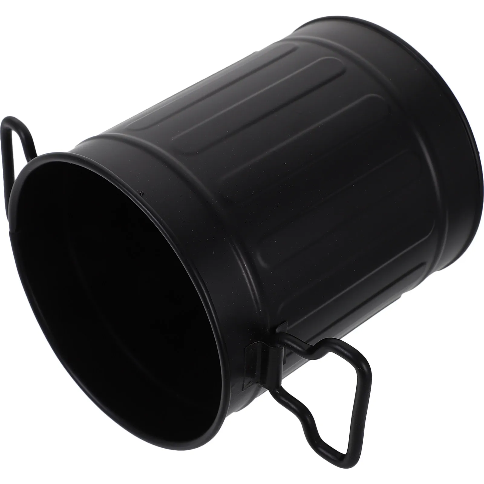 Lightweight Iron Desktop Trash Can Space Saving Countertop Bin for Desk Pen Holder Pencil Container Waste Storage Stationery