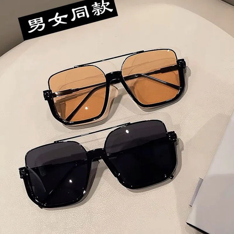 

New Vintage Oversized Sunglasses Fashion Men Women Square Shades Eyewear Trendy Ins Popular Brand Design UV400 Sun Glasses