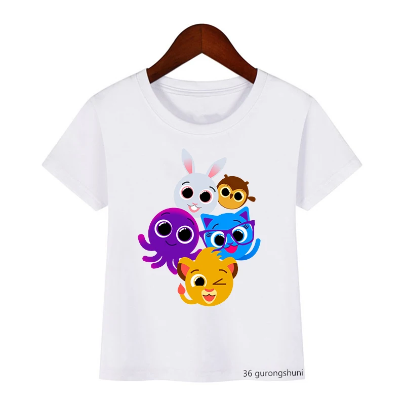 Funny Kids Clothes Tshirt Music Cartoon Bolofofos Print T-Shirt For Boys Fashion Girls T Shirt Cute Boys Girls Universal Clothes