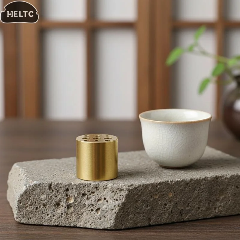 1*Alloy Copper Plated 9Hole Incense Holder Universal Incense Stick Burner Base For Spiritual Prayer Meditation Home Office Decor