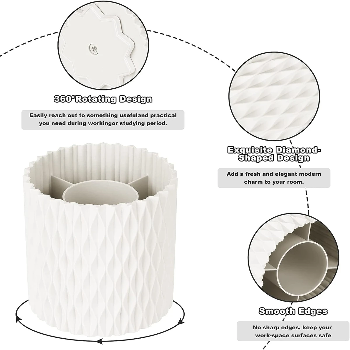 360 Rotation Large Capacity Makeup Brush Bucket Cosmetic Brushes Lipstick Storage and Organization Box  Portable Brush Storage