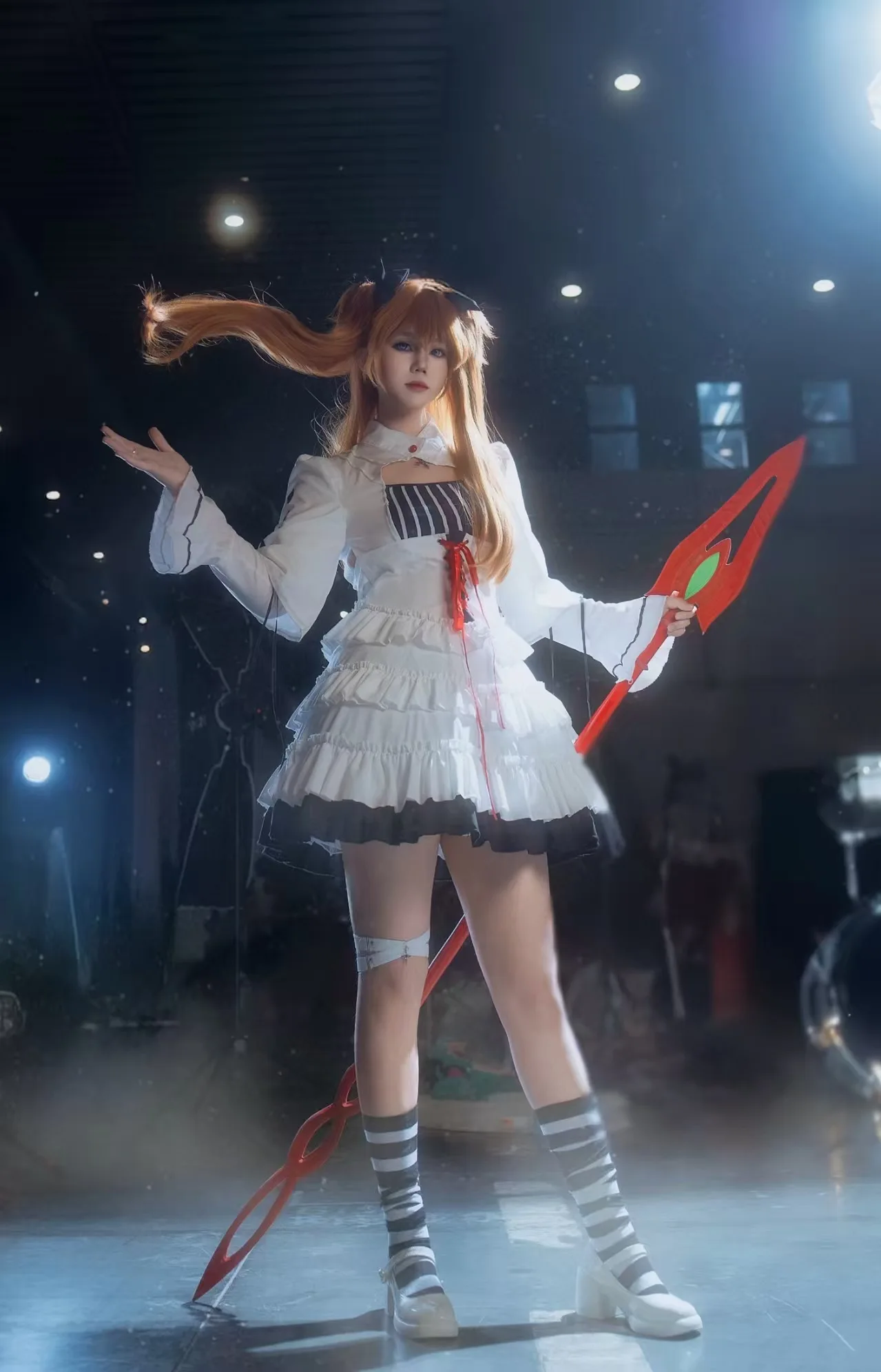 

Asuka Langley Cosplay Costume, Anime Gothic Lolita Dress Full Set