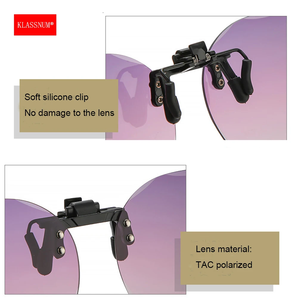 Frauen Sonnenbrille Clip-on polarisierte optische Brille Clip Diamant schliff Spiegel Brille Anti-UV-Fahren Sonnenschutz Sonnenbrille – Detail 3