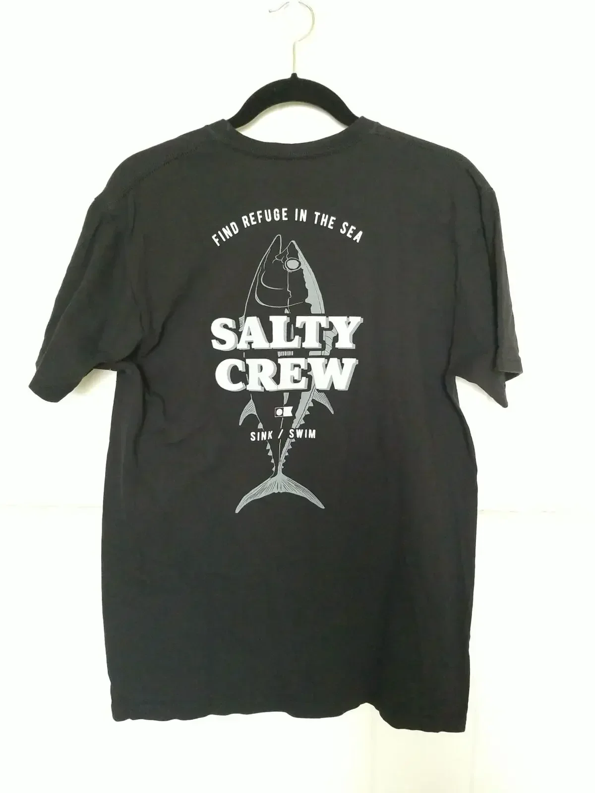 

SALTY CREW Mens S/S 2-Sided Graphic Logo T-Shirt M Standard Black Cotton