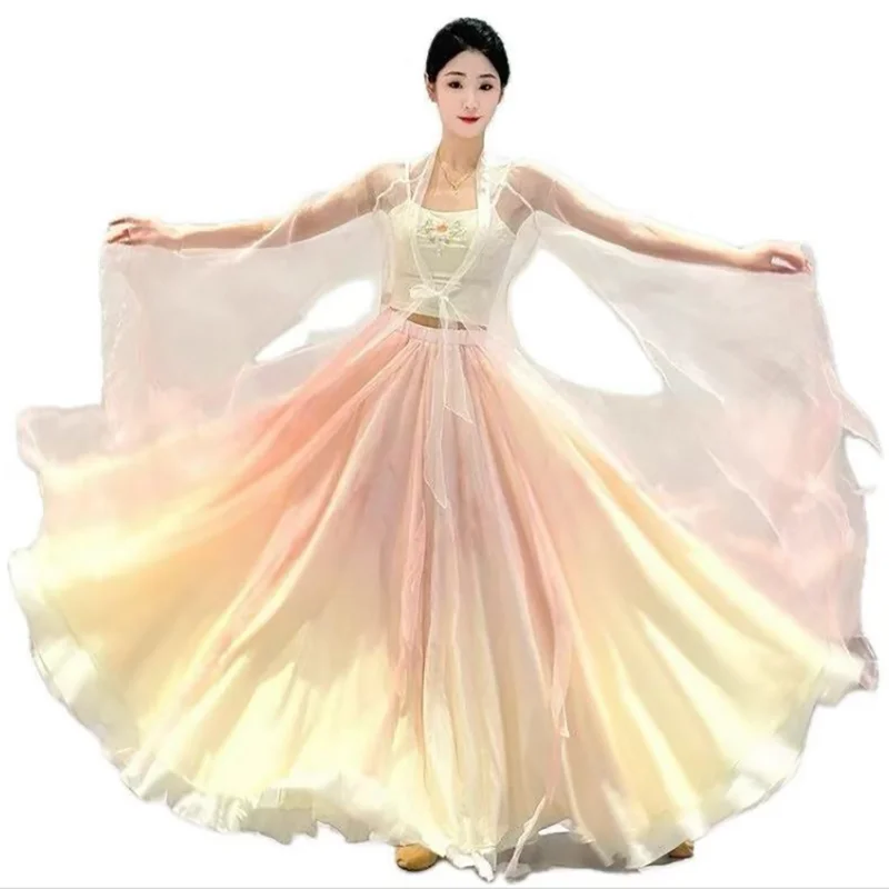 Chinese Dance Dress Women Classical Dancer Performance Costumes Professional Elastic Gauze Practice Clothes Dance Costume