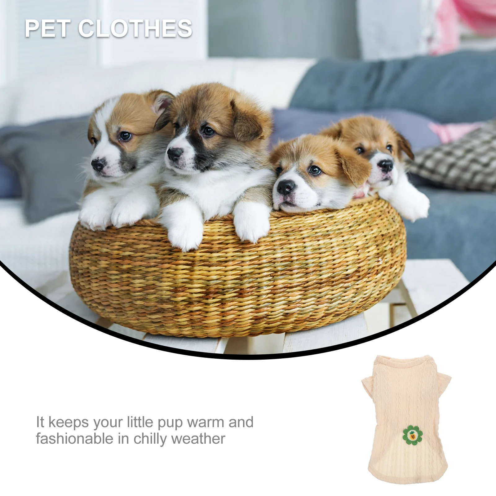 

1Pcs Dog Sweater High Quality Cotton Knitted Lightweight Warm Pet Winter Costume Lovely Fashionable Pet Clothes Party Photo Prop
