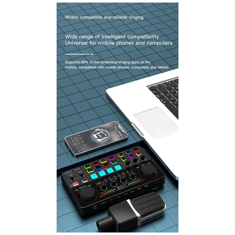 APPLIA-Nieuwe H500 Geluidskaart Live-uitzending 12 Elektronische Tone Geluidskaart Audio Soundcar Voice Changer Voor Mobiele Telefoon Computer