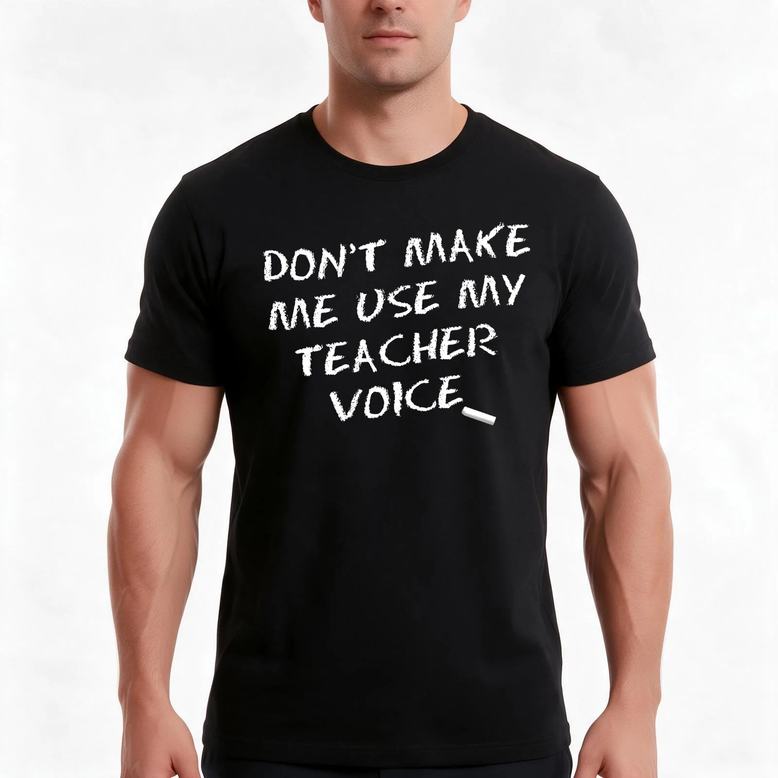 Don't Make me use my Teacher Voice T-Shirt, Summer Casual Cotton Tee, Oversized Streetwear Tops, Vintage Graphic Print