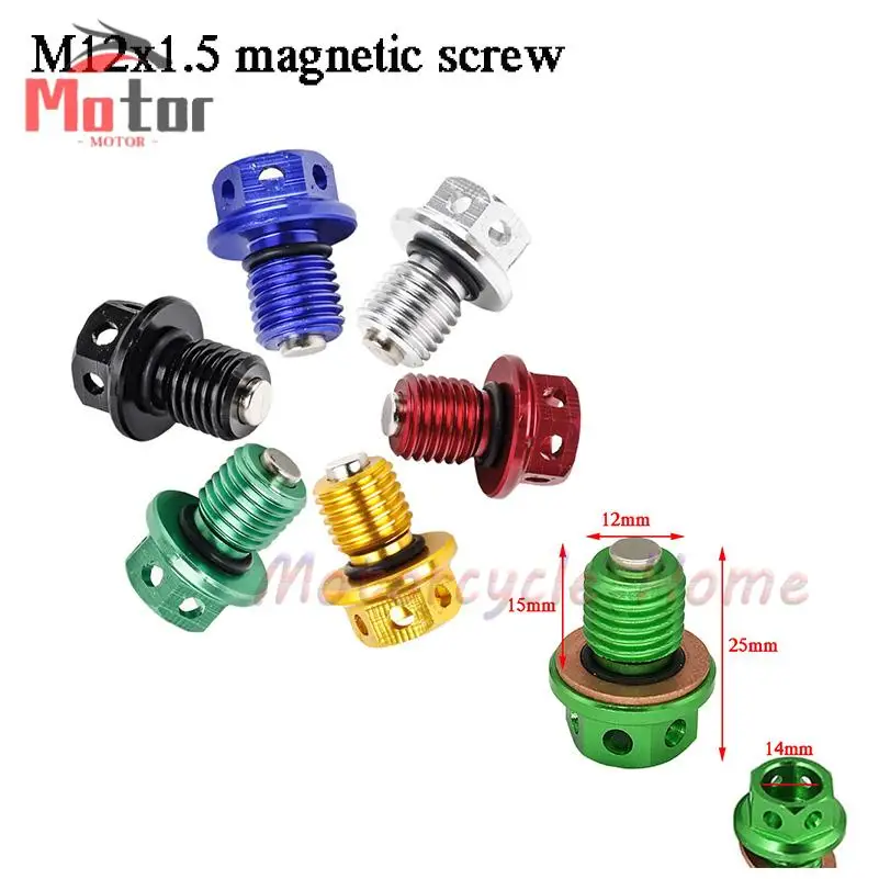 Suitable for Off-Road Motorcycle Oil Drain Plug Bolt M12x1.5 Magnetic Oil Drain Plug Bolt Oil Groove Screw