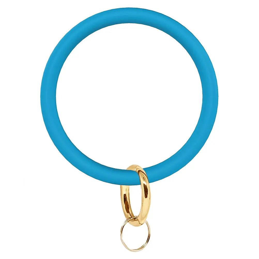 

2 pcs SiliconeBracelet Keychain ElasticWristb LargeCircleRing Accessories WomenFashion Wristlet BrightColor Durable EcoFriendly