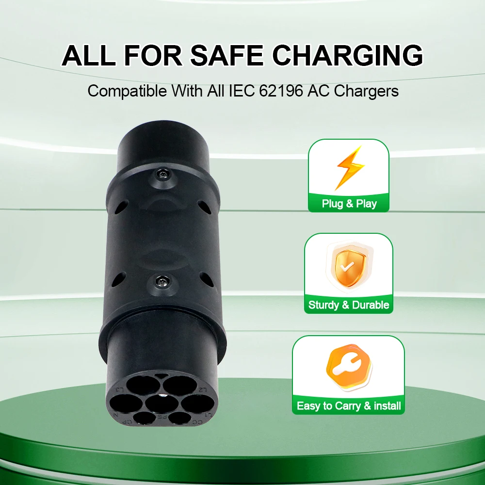 EV Adaptor Type1/2 to GBT Use for China Standard Vehicles Charging One Side to GBT Cars Another Side to Type1/2 Female EV Plug