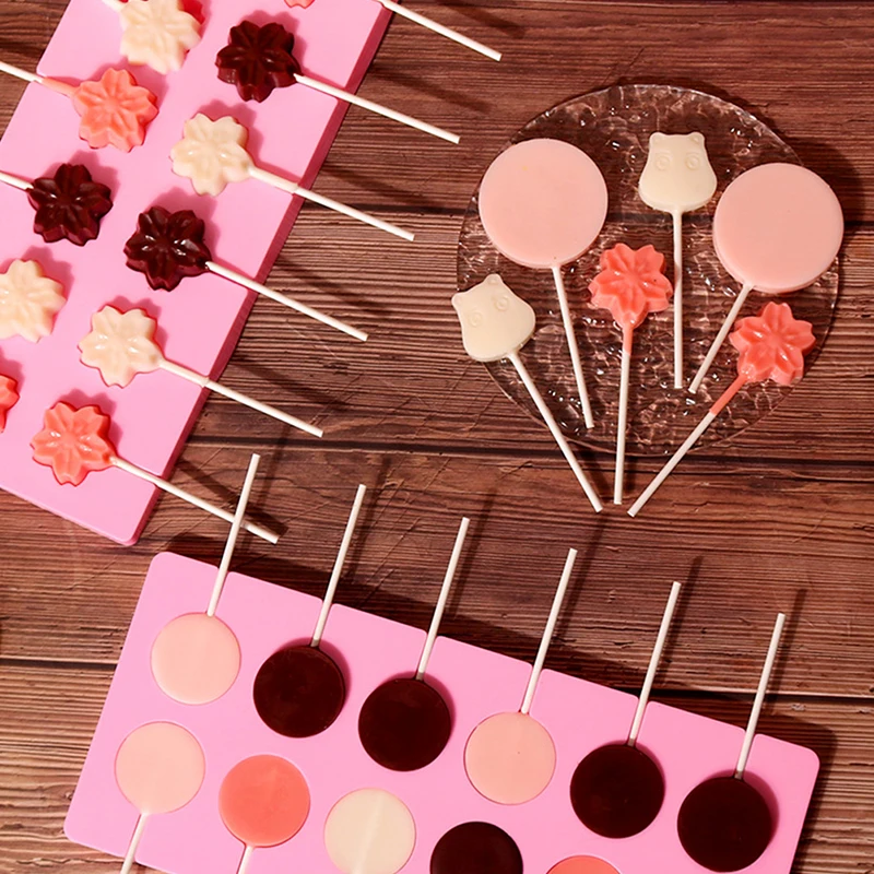 Cute Flower Round Silicone Lollipop Molds Jelly and Candy Molds Cake Mold Variety Shapes Cake Decorating Form Silicone Bakeware