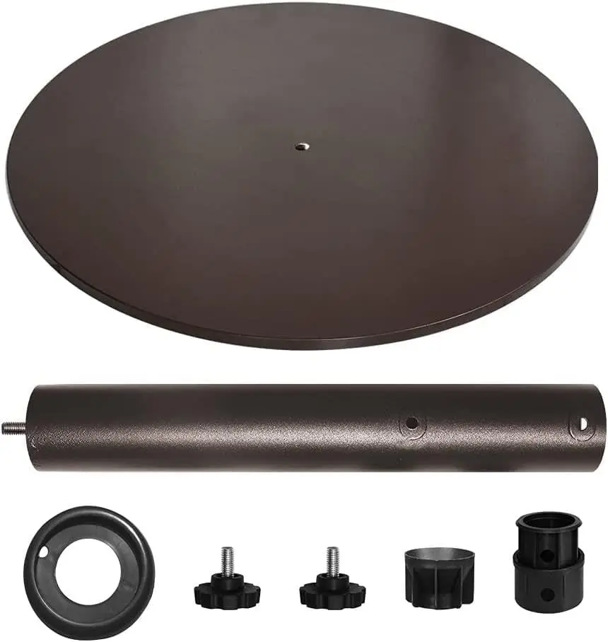 Heavy Duty Round Patio Umbrella Base Steel Plate Umbrella Stand Holder Weight Sandbag Set For Outdoor Market Sunshade Garden Yard Patio Table Bronze view 4