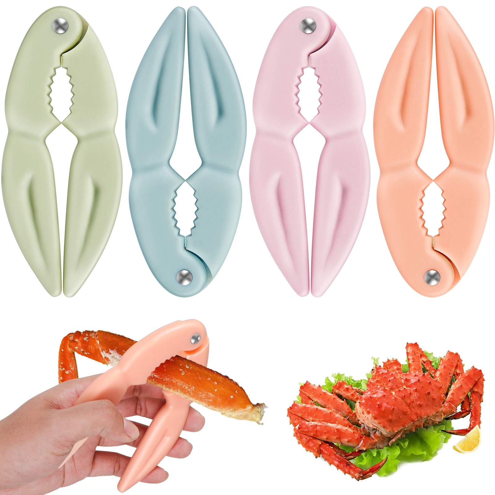 4Pcs 5.1 In Lobster Claw Crackers Efficient Lobster Leg Crackers Portable Crab Crackers and Seafood Tools for Home Kitchen Party