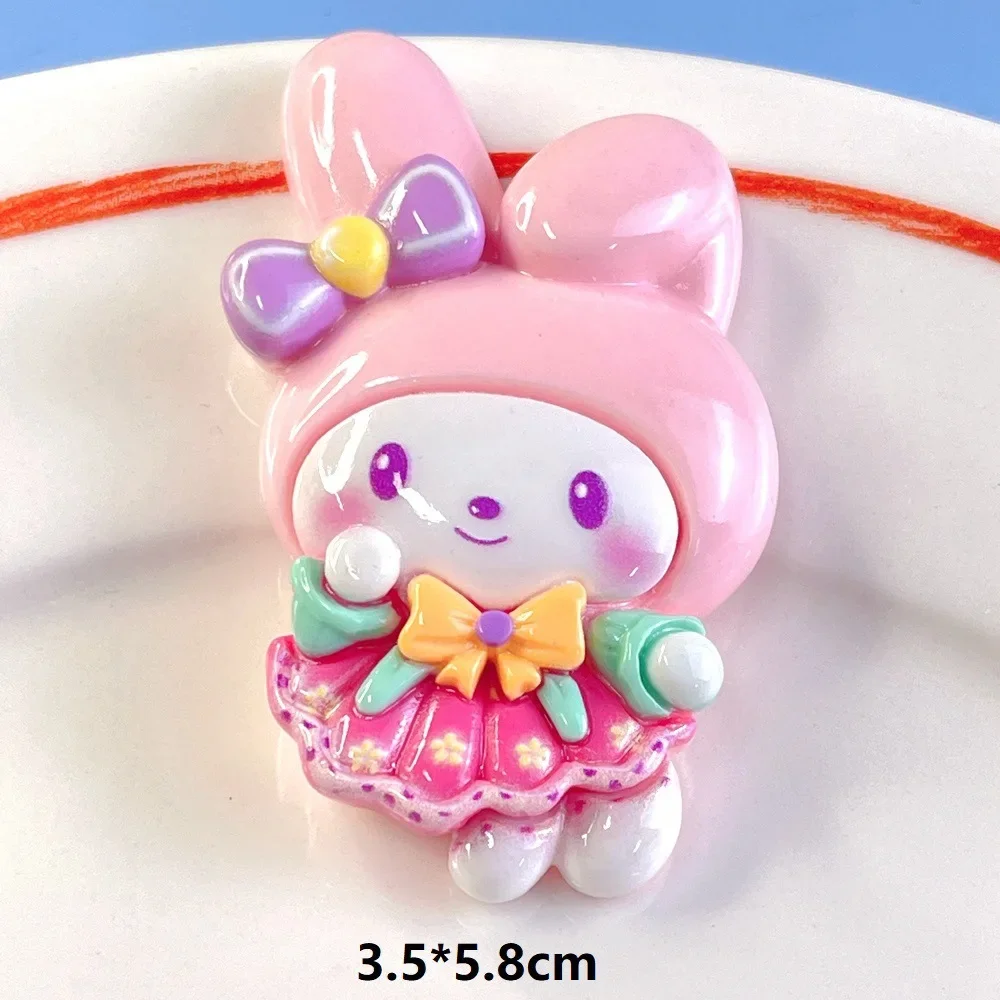 2Pcs sanrio cartoon resin flatback supplies diy kawaii resin accessories crafts materials scrapbooking embellishment