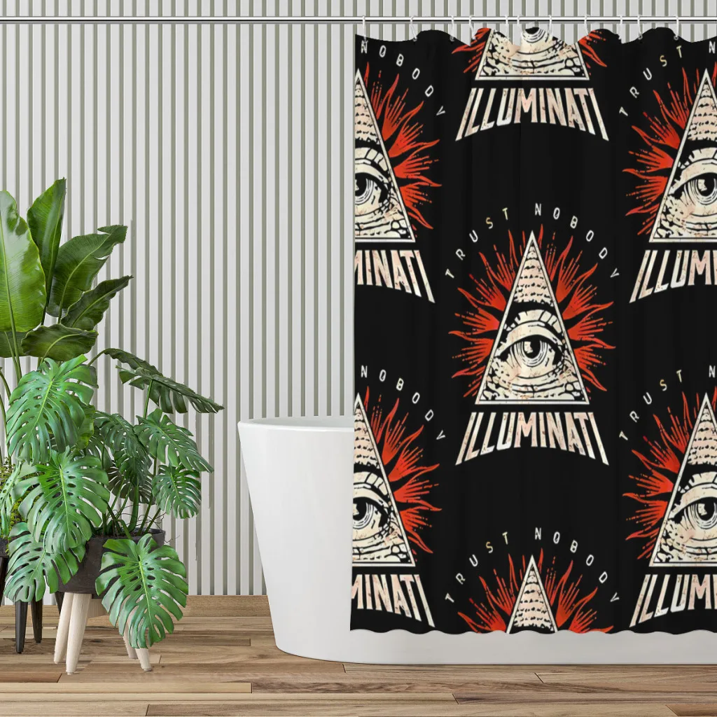 Illuminati Trust Nobody All Seeing Eye Of Providence Shower Curtains Waterproof Fabric Bathroom Decor Hooks Home Accessories