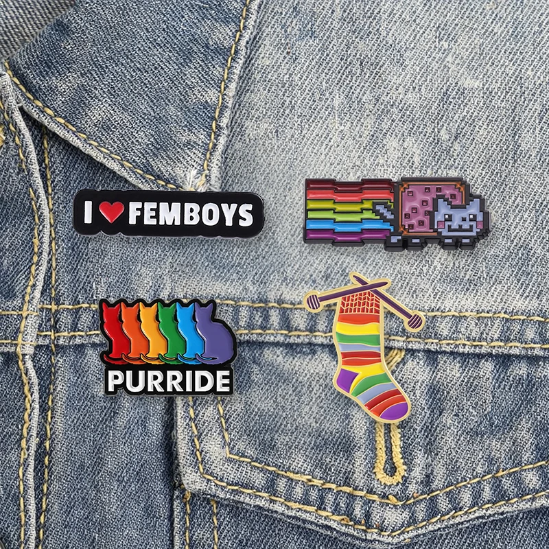 LGBTQ Rainbow Pride Enamel Pins Diverse Inclusive Symbols Brooch Backpack Lapel Badge Jewelry Gift for Friends
