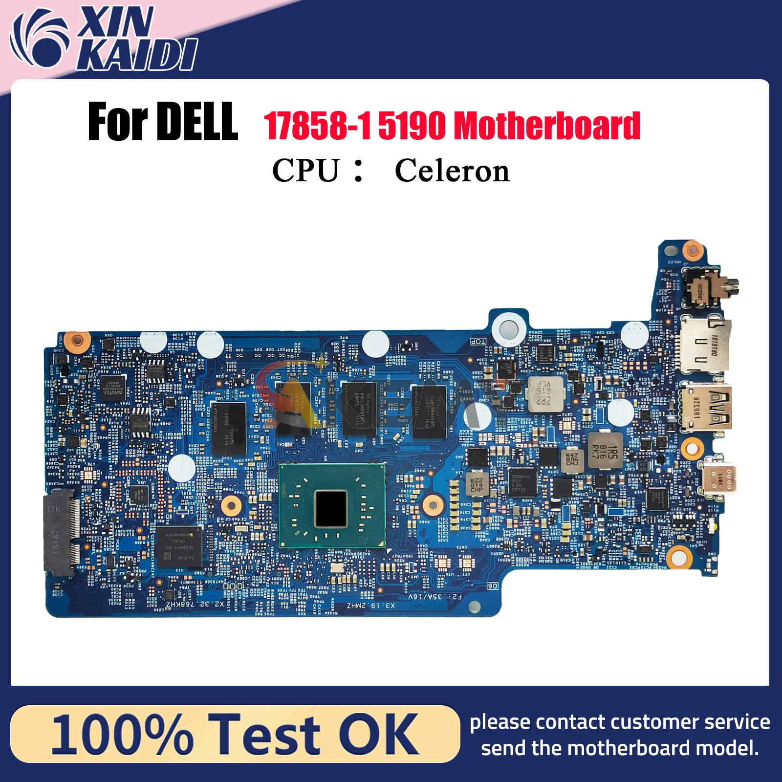 

For Dell Chromebook 11 5190 Laptop Motherboard 17858-1 With SSD CN-0PC1G3 0GYPNM PC1G3 100% Test OK