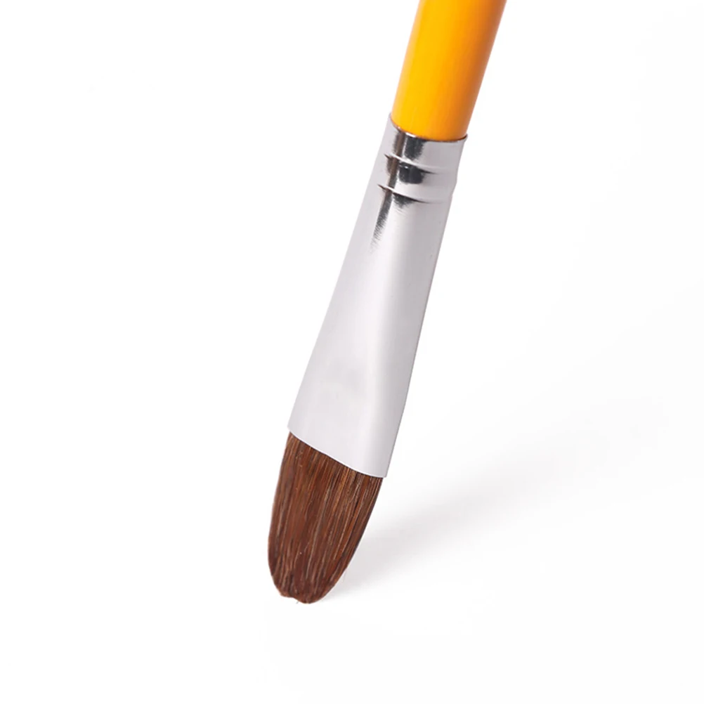 

1 Set 12pcs Wooden Painting Brush Set Acrylic Painting Hair Oil Painting Brush Set for Painting (Yellow)