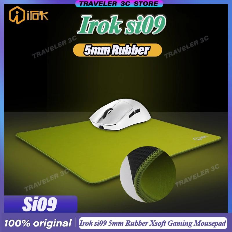 

Irok si09 Customized Rubber MousePad Xsoft Gaming Mousepad 5mm Thicknesses Green Black 99 Series Big Size Desk mat Laptop PC