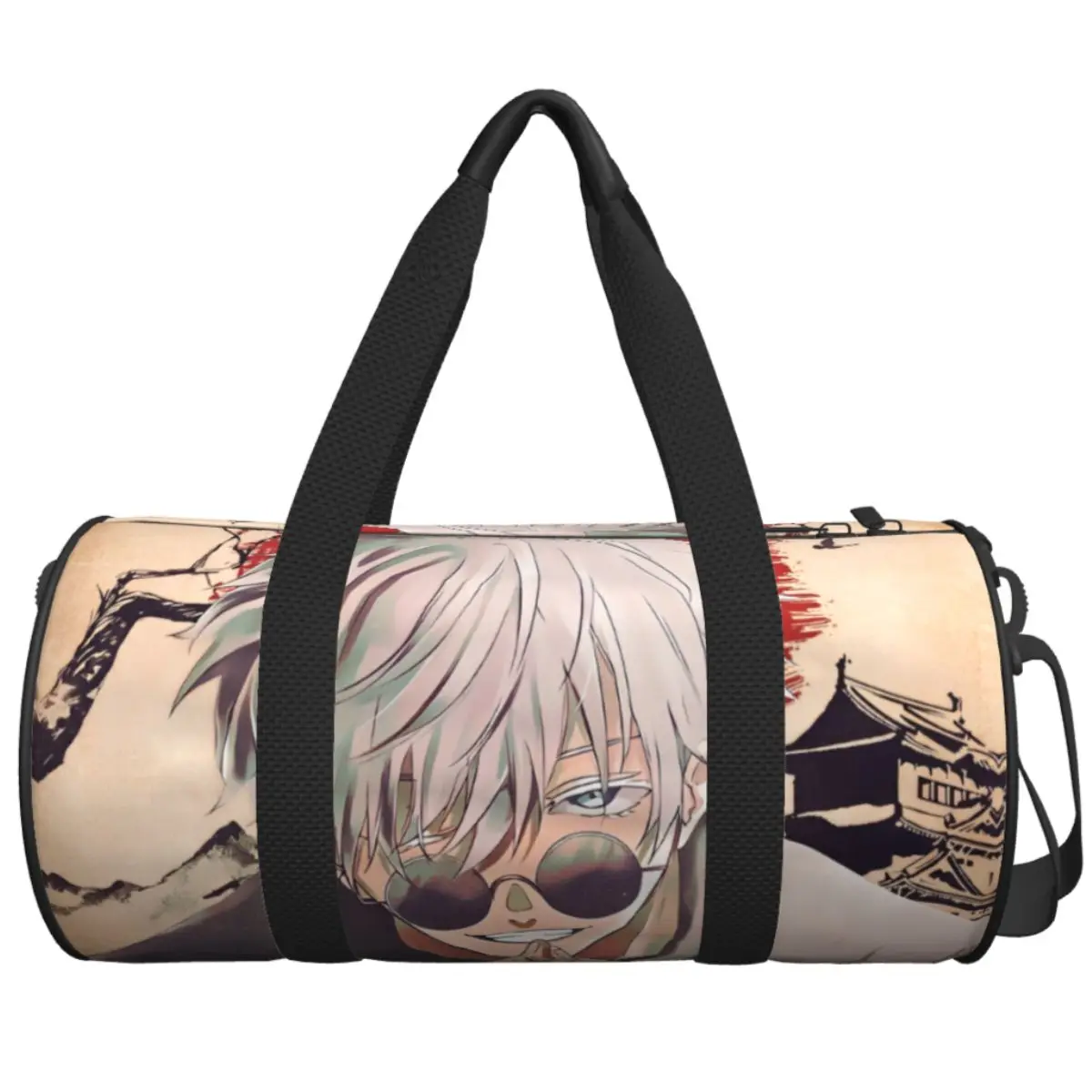 Satoru Gojo Gym Bag Japanese Mange Oxford Sports Bags with Shoes Travel Training Custom Handbag Retro Fitness Bag For Men