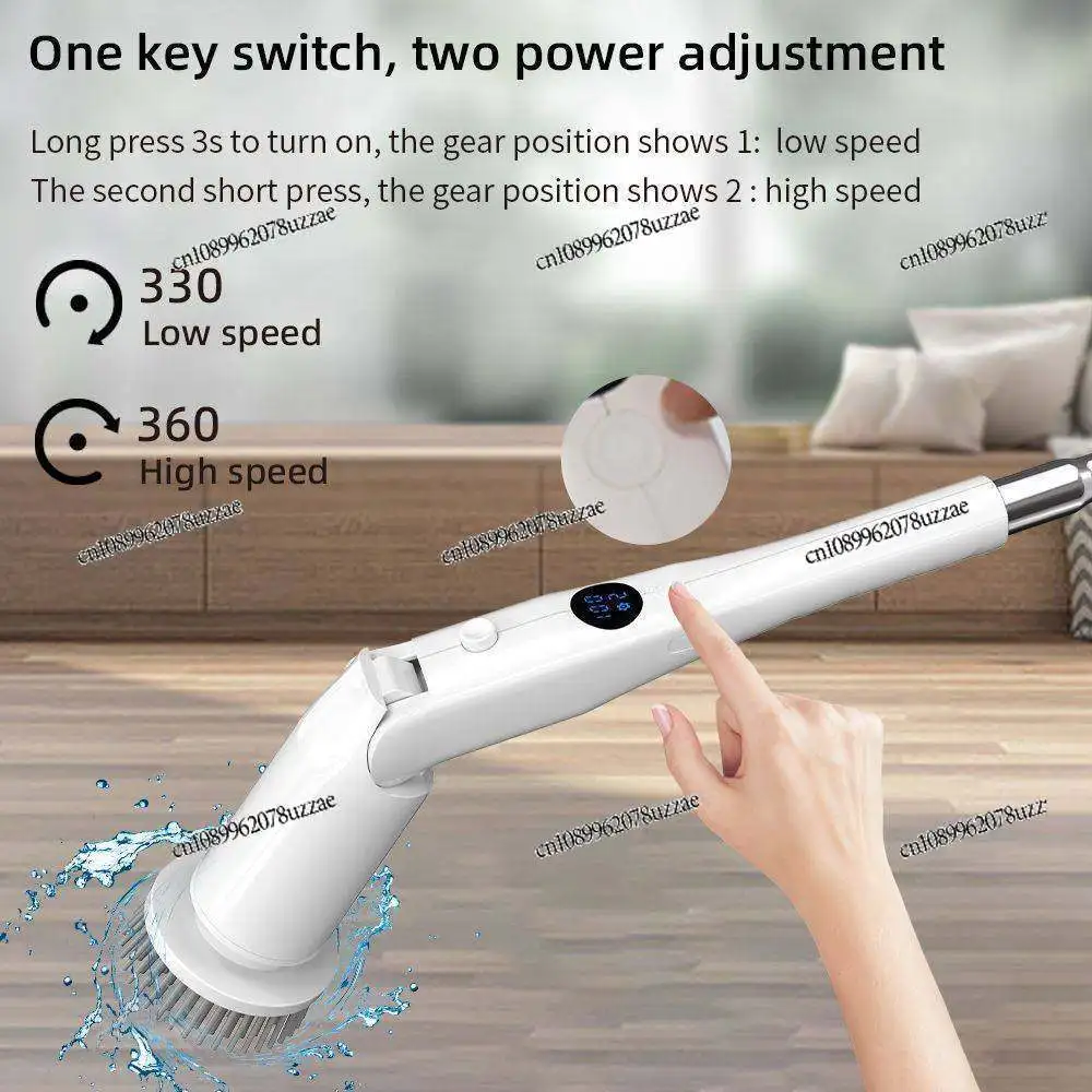 Electric Cleaning Brush Kitchen Bathroom Multi-function Cleaner Handheld Wireless Long Handle Clear Electric Telescopic